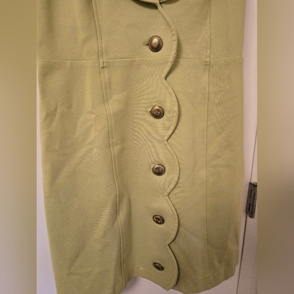 EUC Maeve By Anthropologie Green‎ Scalloped Dress - Picture 5 of 12